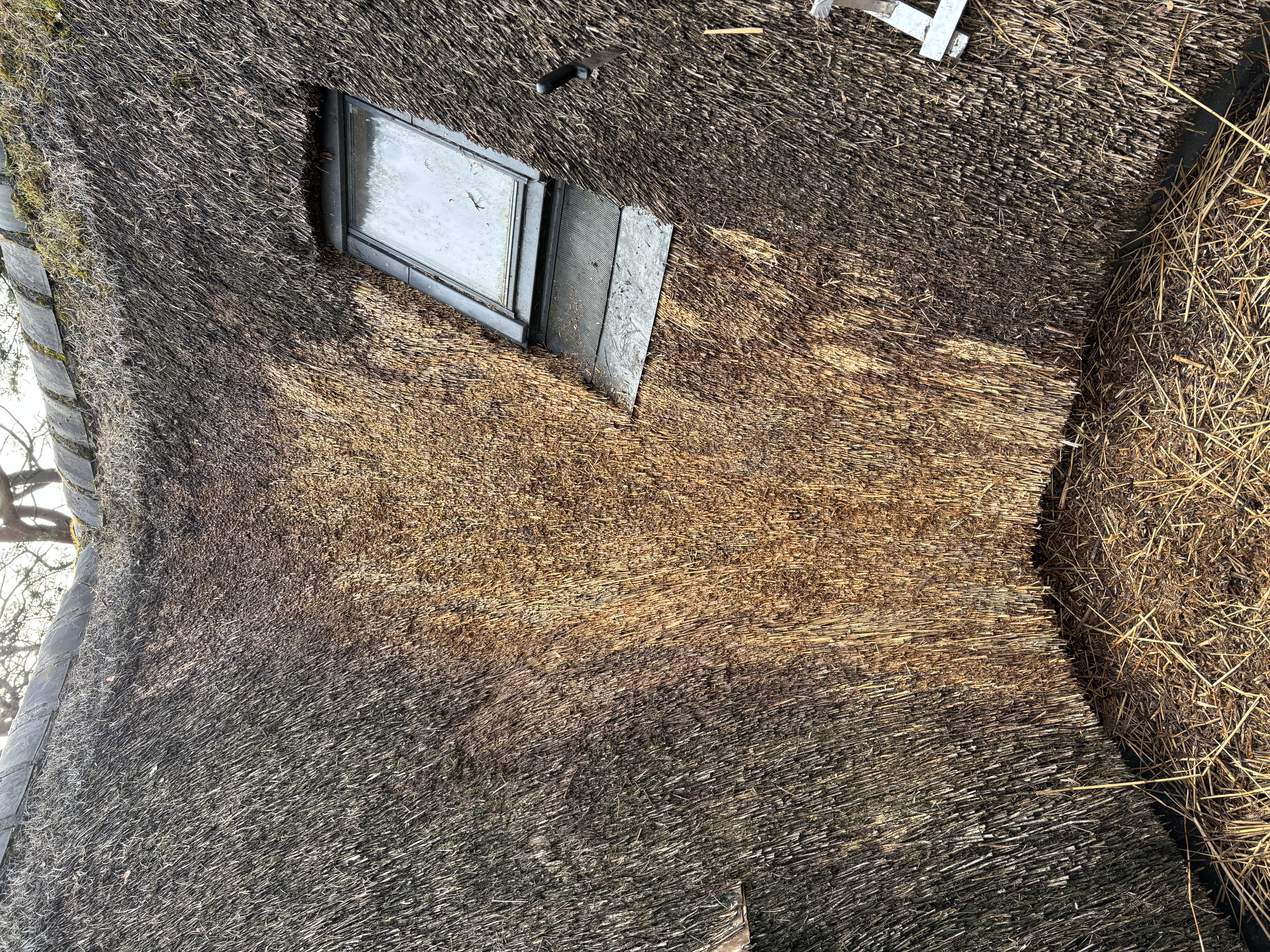 Rietdekker aan het werk